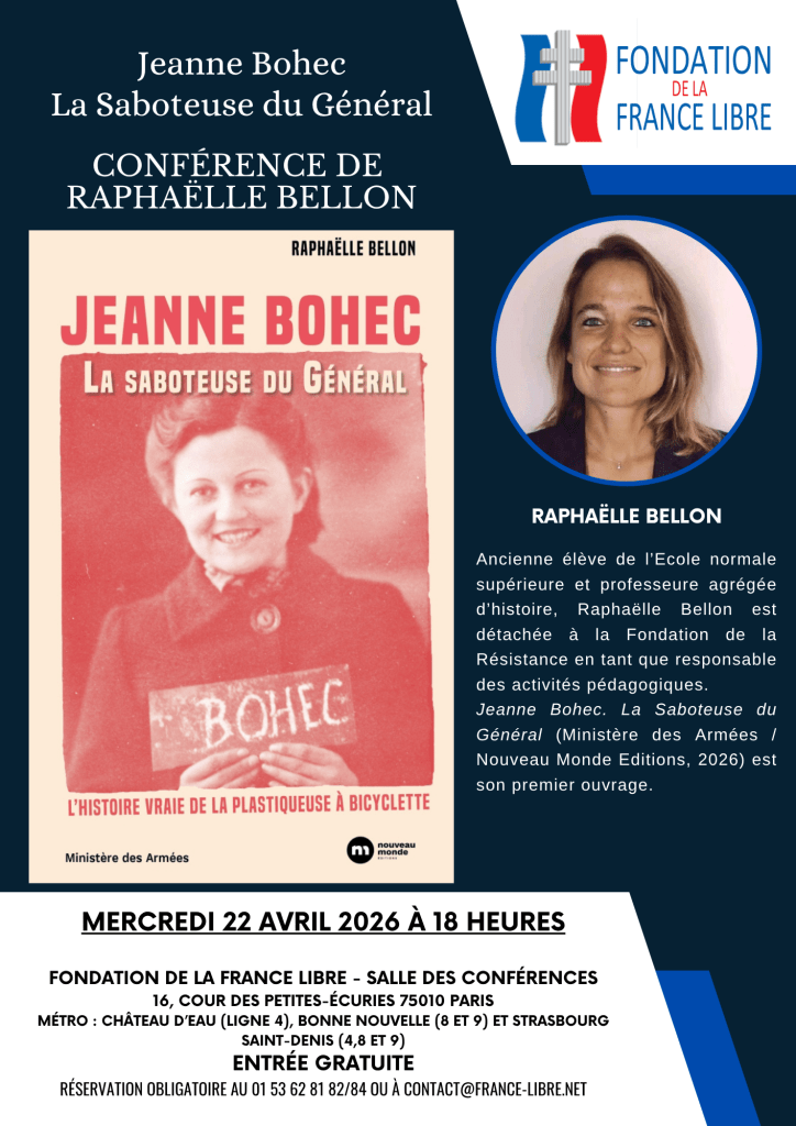 Conférence : Jeanne Bohec, la Saboteuse du Général